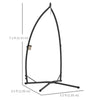 Hammock Chair Stand, Heavy Duty Steel Hanging Chair Stand for Swing Chair, Egg Chair Stand with Cup Holder, Black