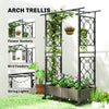 Raised Garden Bed with Arch Trellis, Raised Bed for Garden on Wheels with Side Trellis for Climbing Plants, Flowers