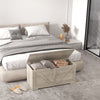 39.4 Inches Storage Chest, Storage Trunk with 2 Safety Hinges for Living Room, Grey Wood Grain