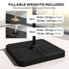 8' x 8' Offset Cantilever Patio Umbrella with Base Weights, UPF50+ Cantilever Parasol with 360° Rotation, Dark Grey