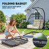 Double Wicker Egg Swing Chair with Stand, Foldable Hanging Egg Chair with UV Resistant Cushion, Headrest