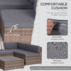 7-Piece Outdoor Patio Furniture Set – PE Rattan Sectional Sofa with Washable Cushions & Tempered Glass Coffee Table, Grey