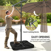 9.6ft Offset Patio Umbrella Garden Hanging Parasol Banana Cantilever Umbrella with Base, Crank