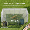 Outdoor Dog Kennel with Waterproof UV-Resistant Cover, 8 x 4 x 6 ft, Silver