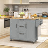Rolling Kitchen Cart on Wheels with Drop Leaf, Kitchen Island with 3 Drawers, Solid Wood Top and Towel Rack