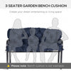 Porch Swing Cushion Garden Bench Cushion with Backrest, Non-Slip 3-Seater Soft Pad, Dark Blue