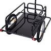 Folding Bicycle Cargo Trailer Utility Bike Cart Carrier for Garden Patio with Hitch Black