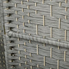 6 Ft Tall Folding Room Divider, 6 Panel Portable Privacy Screen, Hand-Woven Partition Wall Divider, Mixed Grey