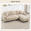 Sectional Couch with Integrated Seat, 3 Seater L-Shaped Sofa with Changeable Chaise, Spring Cushion, 2 Pillows