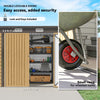 8 x 4FT Galvanized Garden Storage Shed, Metal Outdoor Shed with Double Doors and 2 Vents, Oak