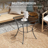 Square Garden Metal Bistro Table Outdoor Patio Coffee Side Desk 23.6