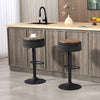 Set of 2 Barstools with Storage, Swivel Bar Stools with PU Leather Upholstered, Footrest, Steel Base, Black