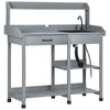 Potting Bench Table Garden Work Bench Workstation with Drawer, Removable Sink and Hooks, 45.3
