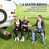 Portable 4-Seater Folding Camping Chair, Team Bench Chair with Carry Bag for Soccer Football Team, No Assembly