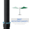 8.5FT Offset Patio Umbrella with 360° Rotation, Outdoor Cantilever Roma Parasol Hanging Sun Shade Canopy Shelter with Cross Base, Green