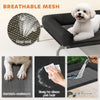 Elevated Dog Bed, Portable Raised Dog Cot with Breathable Mesh, Removable and Water-Resistant Bolsters, Black