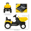 Ride on Tractor for Kids, Pedal Construction Car with Manual Control Bucket for 3 Year Old, Yellow