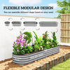 7.9 x 2 x 1ft Galvanized Raised Garden Bed Kit, Metal Planter Box with Safety Edging, Silver