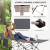 Folding Camping Cot for Adults with Carry Bag, Side Pocket, Outdoor Portable Sleeping Bed for Travel Camp Vocation, Grey
