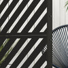 6.5FT Decorative Outdoor Divider, Metal Privacy Screen with Stand, Triangle Style, Black