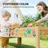 2 Tiers Wood Plant Raised Bed Flower Vegetable Herb Grow Box Stand Garden  Step Planter Stand Free Combination Natural