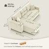 Corner Sofa with Changeable Chaise, Corduroy L-Shaped Sectional Sofa with Pocket Spring, 2 Pillows