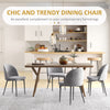 Modern Dining Chairs, Mid-Back Velvet-touch Upholstery Side Chair, Table Chair for Living Room, Dining Room, Grey, Set of 4