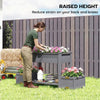 Wooden Raised Garden Bed with 2 Foldable Side Pots, Raised Planter with Storage Shelf and Drainage Holes
