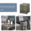 3 Pieces Wicker Patio Furniture Set, Rattan Bistro Set with Storage Coffee Table and Thickened Cushions, Outdoor Conversation Set for Garden, Porch, Balcony