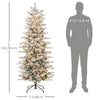 6' Pre Lit Arctic Fir Artificial Flocked Christmas Trees, with Snow Branches, Warm White UL Listed Clear Lights