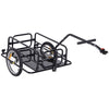 Folding Bicycle Cargo Trailer Utility Bike Cart Carrier Garden Patio Tool with Hitch Black