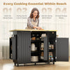 Kitchen Island Cart, Rolling Kitchen Island Table with Drop Leaf, Drawer, Spice and Towel Rack