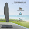 9.6ft Offset Patio Umbrella Garden Hanging Parasol Banana Cantilever Umbrella with Base, Crank, Dark Grey