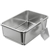Stainless Steel Litter Box, XL Sifting Cat Litter Box for Medium and Large Cat, Non-Sticky, Odour Free, Easy Clean