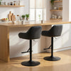 Bar Stools Set of 2, Swivel Counter Height Barstools with Back, Footrest, Armrests, Adjustable Height, Light Grey