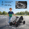 Pedal Go Kart with Adjustable Seat, Forward, Backward, Handbrake, Shock Absorption for 3-8 Years, Black