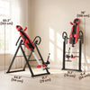 Soozier Heavy Duty Inversion Table with Protective Belt, Adjustable Folding Back Stretcher Machine with Headrest, Red