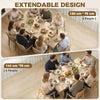 Folding Dining Table Extendable Kitchen Table Storage Cabinet Adjustable Shelf 6-8 People Natural
