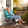 3-Seat Outdoor Glider Chair, Patio Rocking Chair, Steel Frame, Sling Fabric Seat for Garden, Backyard, Lawn, Blue
