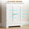 Freestanding Bathroom Cabinet with Glass/Louvred Doors, Tall Bathroom Cabinet for Kitchen, Study, Living Room