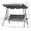3-Seat Patio Swing Chair, Outdoor Canopy Swing Glider with Adjustable Shade