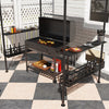 8' x 5' Barbecue Gazebo, 2-Tier BBQ Gazebo with 2 Side Shelves, Storage Basket, Hanging Hooks, Dark Grey