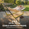 Hammock with Stand, Heavy Duty Camping Hammock with Detachable Pillow and Spreader Bar, 264 lbs Capacity, Cream White