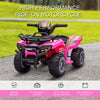 6V Kids ATV Quad, 4 Wheeler Battery Powered Electric Ride on Car with Music, Forward, for Boys and Girls Ages 18-36 Months, Pink