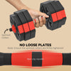 6-in-1 Adjustable Dumbbell Set, Used as Kettlebell, Barbell, Dumbbell, Push-Up Stand, 55lbs Free Weights Set, Red