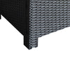 Rattan Coffee Table, Patio Side Table, Hand-woven Wicker Furniture with Tempered Glass Top Outdoor Garden Patio, Black