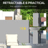 13' x 6' Retractable Side Awning, Outdoor Privacy Screen for Garden, Hot Tub, Balcony, Terrace, Pool, Light Grey