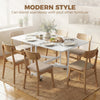 Six-Seater Drop-Leaf Dining Table with Wheels, White