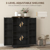 Farmhouse Kitchen Pantry Storage Cabinet, Kitchen Pantry Cabinet with Doors and Adjustable Shelves, Black