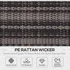 7 Pieces Outdoor Rattan Furniture Set, Patio Wicker Sectional Conversation Sofa Set with Washable Cushions and Coffee Table, for Deck Balcony Yard, Sky Blue